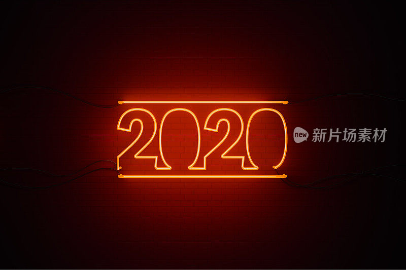 作者:Red Neon Light on Black Wall - 2020 Concept